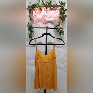 Daytrip ( from buckle ) apricot orange/yellow cut out back tank top